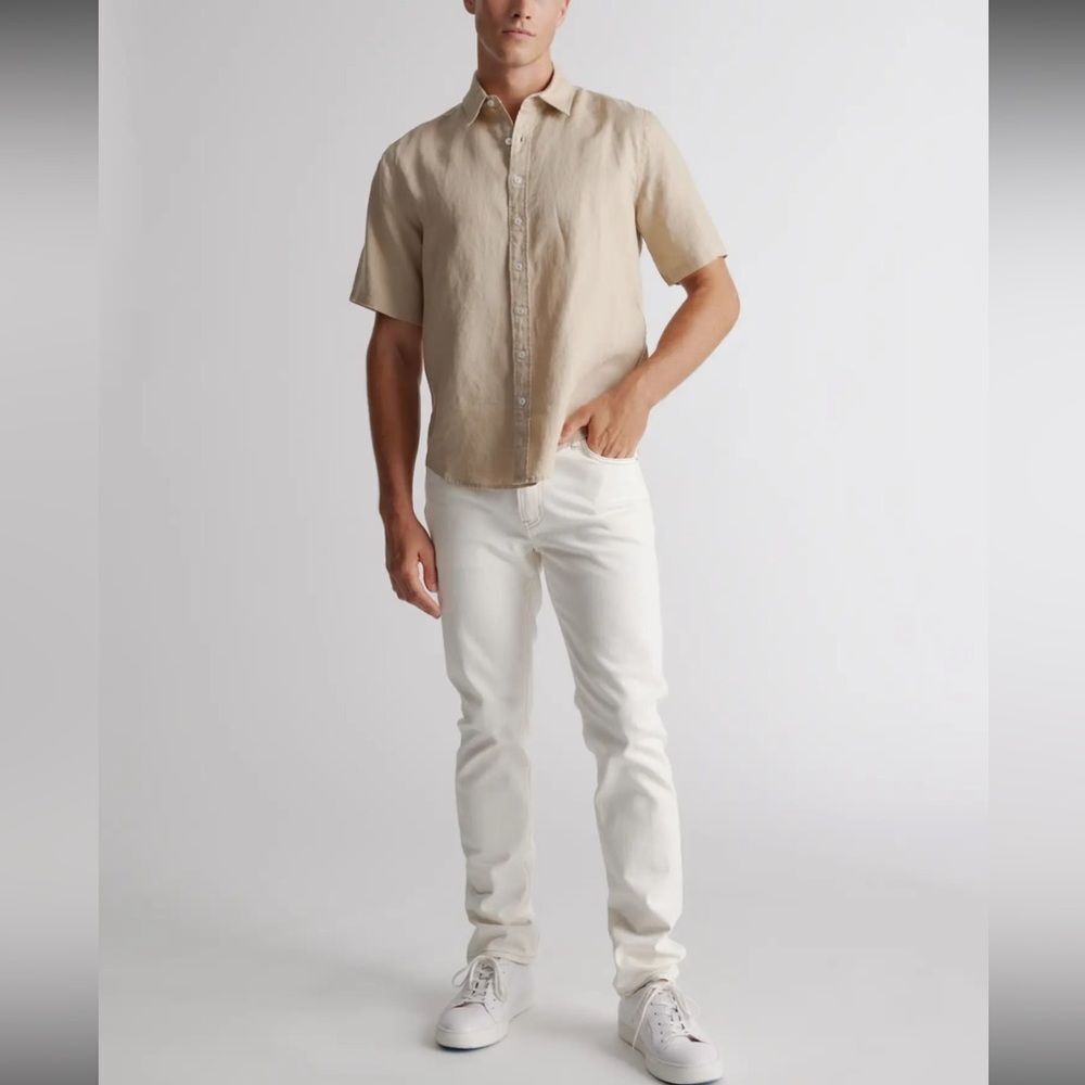 NWTs Quince 100% European Linen Relaxed Short Sleeve Shirt Size Small